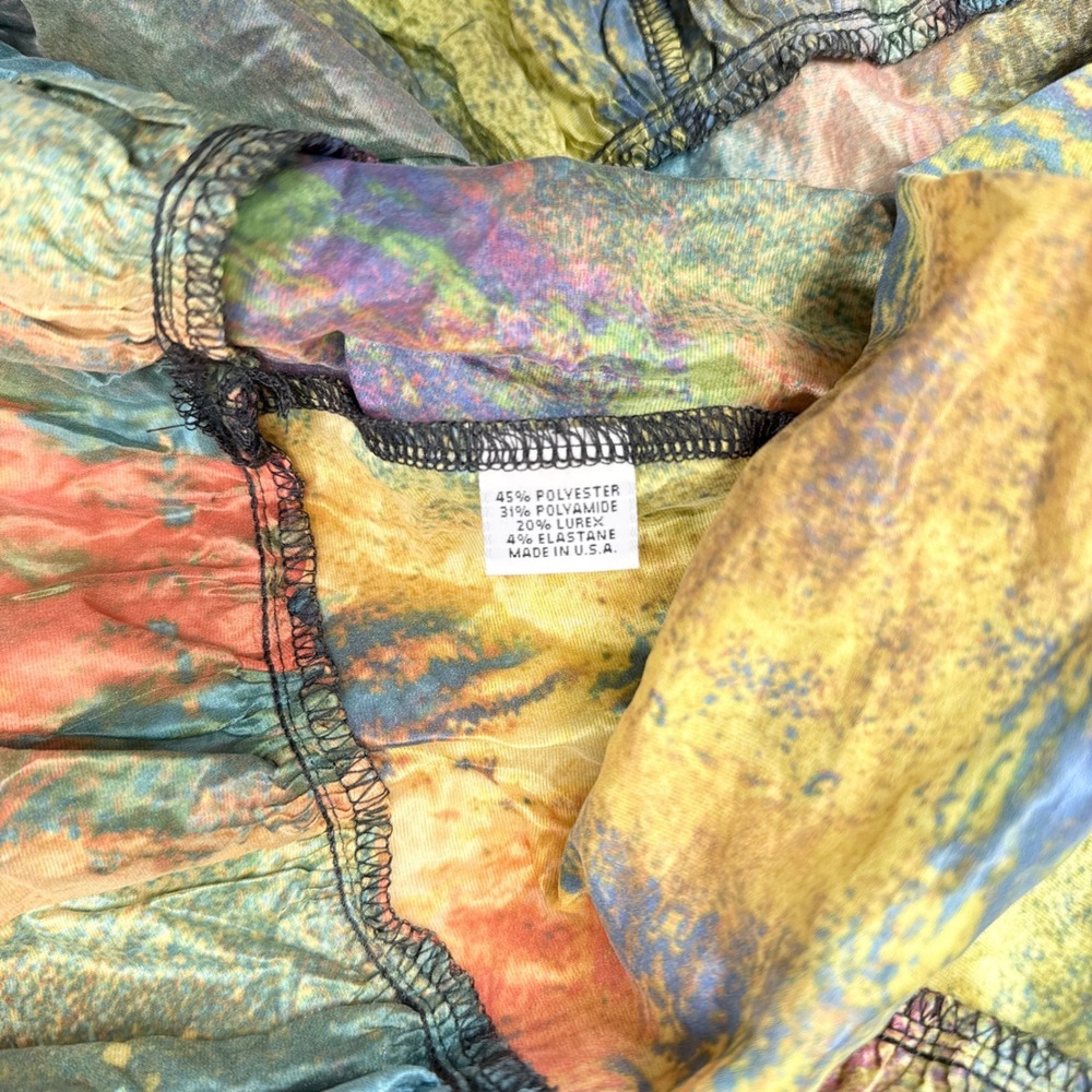 Bryn Walker Dress Size Large Zen Taffeta Nebulosa Abstract Cosmic Ruffled Hem - Picture 5 of 7